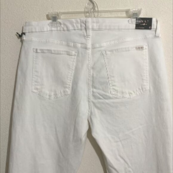 JEN7 by 7 for All Mankind Women's Slim Straight White Jean Pants Size 14 - Picture 2 of 9